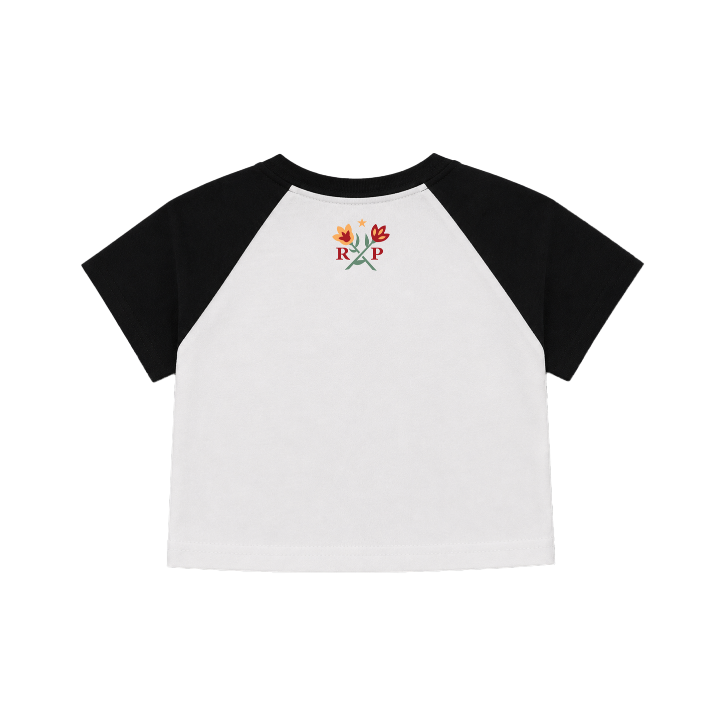 RP in Script Black and White Crop Top