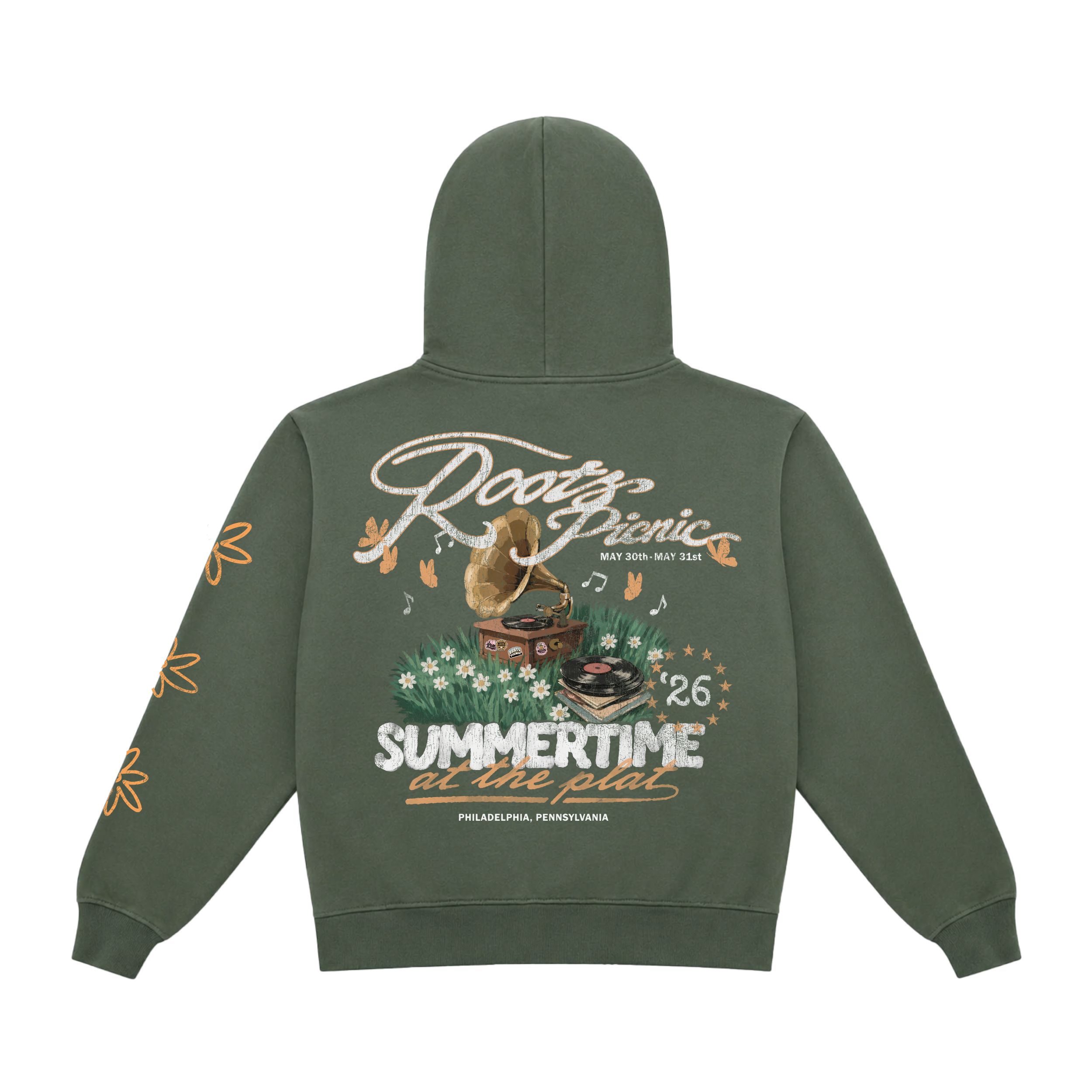 RP 26 Summertime in the Park Green Hoodie – The Roots Picnic