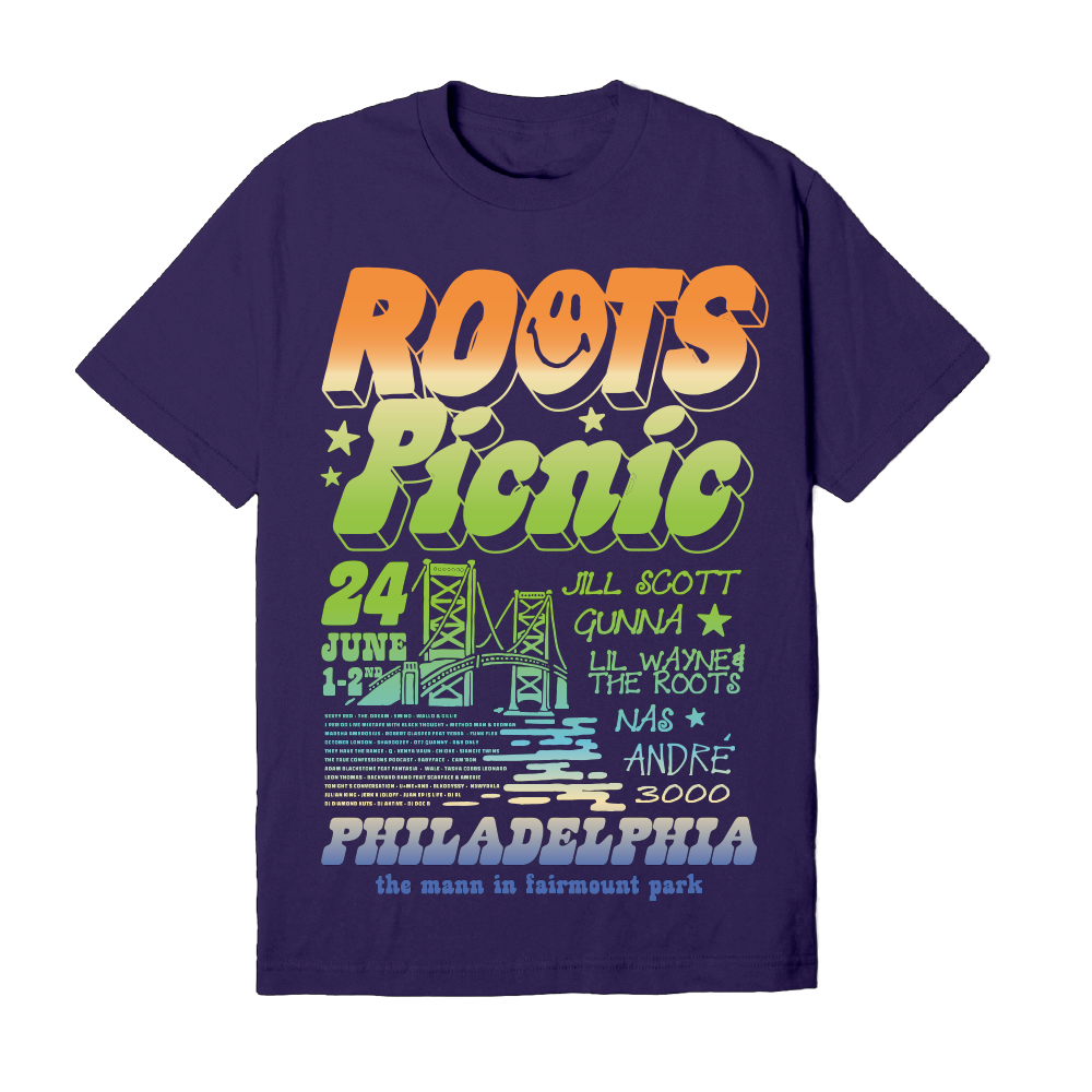 Roots Picnic 24 Bridge Washed Purple Lineup Tee