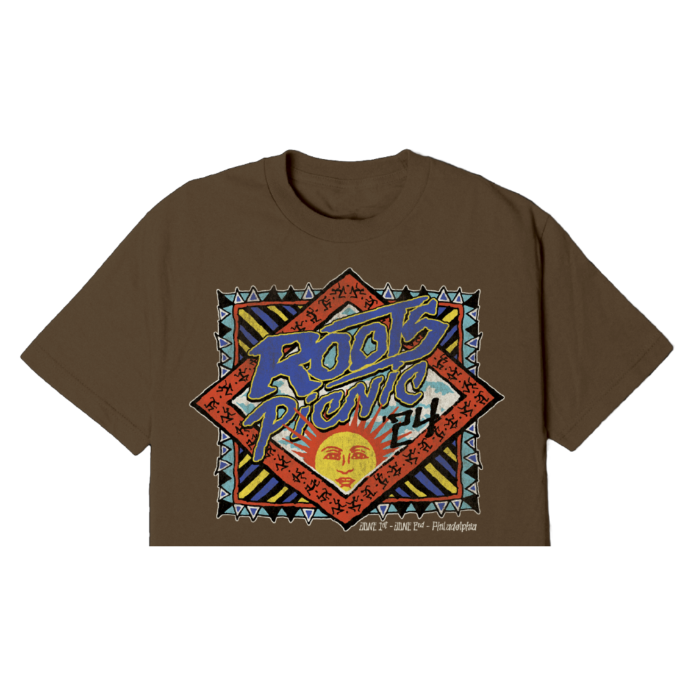 Roots Picnic 24 Sun Womans Chocolate Crop Tee
