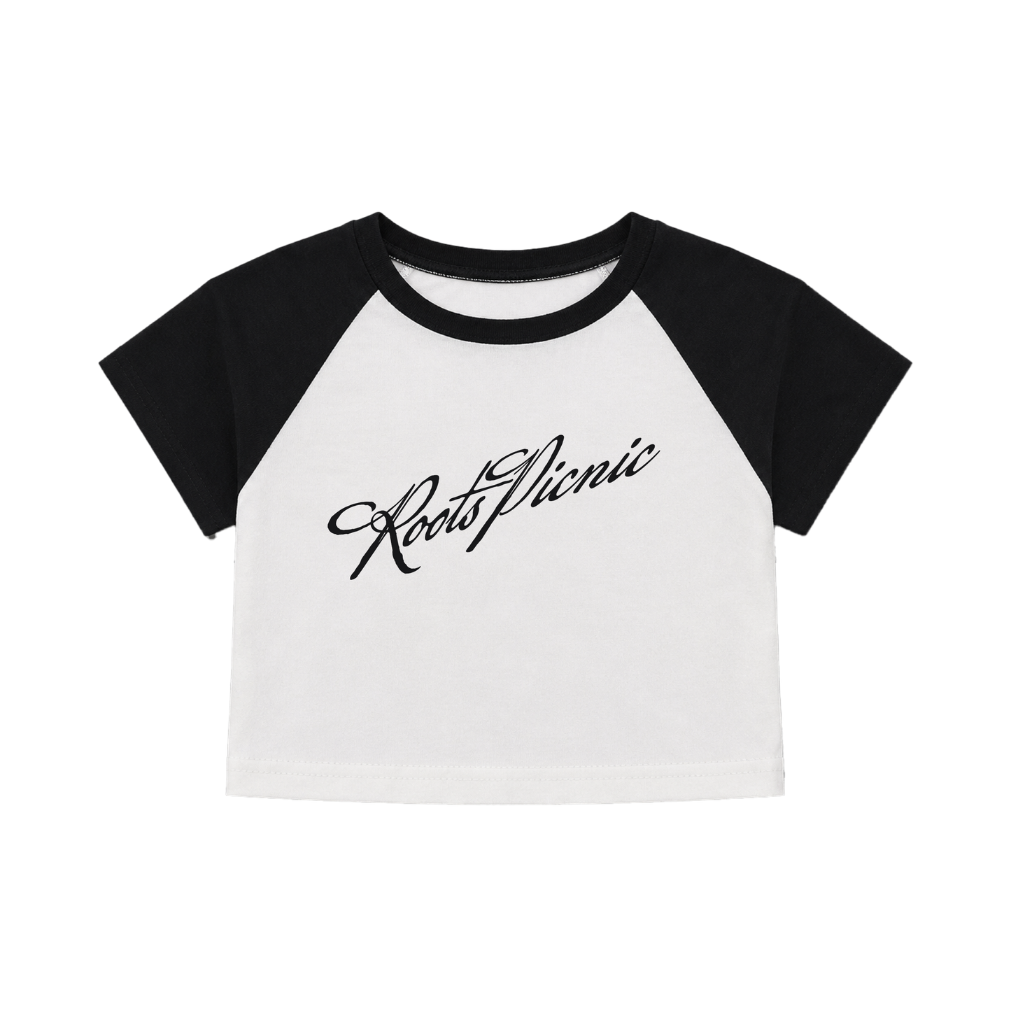 RP in Script Black and White Crop Top