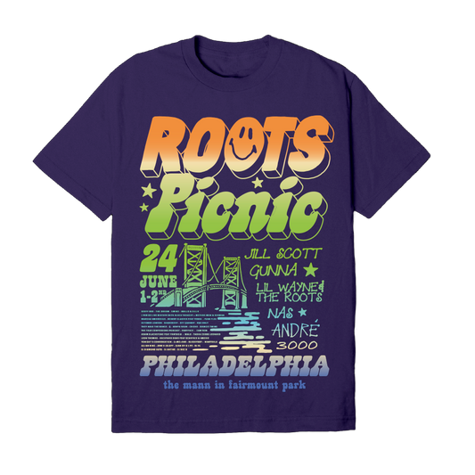 Roots Picnic 24 Bridge Washed Purple Lineup Tee