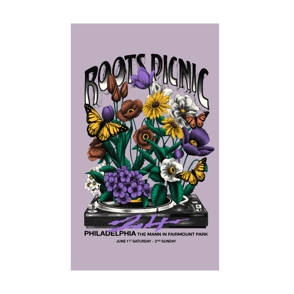 Roots Picnic 24 Flowers Lilac Beach Towel