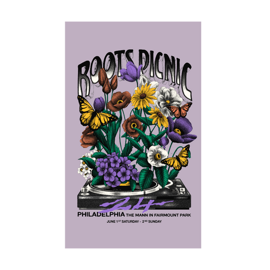 Roots Picnic 24 Flowers Lilac Beach Towel