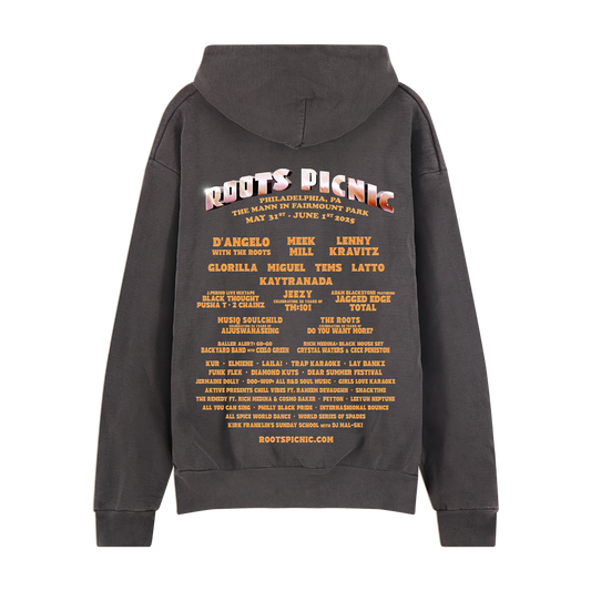 Roots Picnic 2025 AdMat Vintage Black Lineup Hoodie