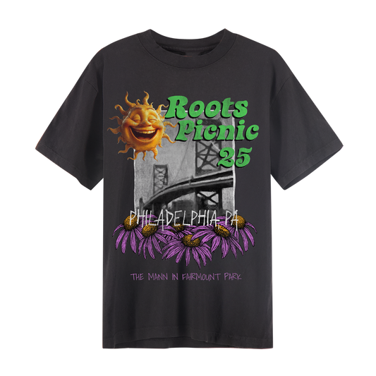 Roots Picnic 2025 On the Bridge Faded Black Lineup Tee