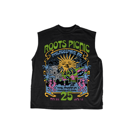 Roots Picnic 2025 Sunset Sounds Black Muscle Tee